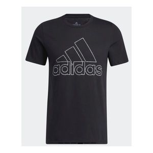 Adidas Logo BOS Tiny Type Black T-shirt Mens Size Large